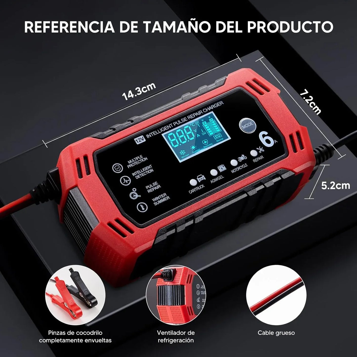 Cargador de batería con compensación de temperatura