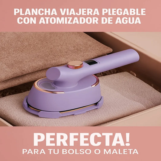 PLANCHA VIAJERA PLEGABLE CON ATOMIZADOR DE AGUA